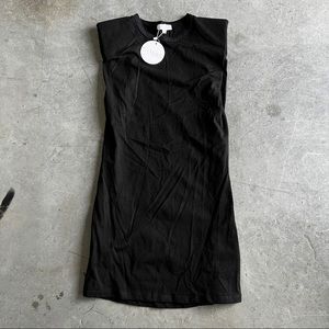 Muscle tee dress with shoulder pads